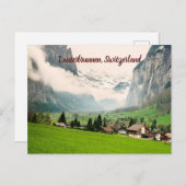 Lauterbrunnen Schweiz stilisiert Postkarte (Vorne/Hinten)