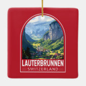 Lauterbrunnen Schweiz Tourismus Vintag Keramikornament (Rückseite)