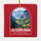 Lauterbrunnen Schweiz Tourismus Vintag Keramikornament (Vorderseite)
