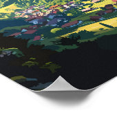 Lauterbrunnen Schweiz Tourismus Vintag Poster (Ecke)