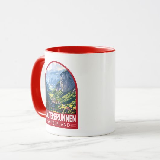 Lauterbrunnen Schweiz Tourismus Vintag Tasse (Vorderseite Links)