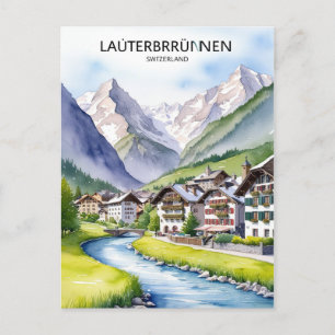 Lauterbrunnen Schweiz Vintage Postkarte