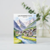 Lauterbrunnen Schweiz Vintage Postkarte (Stehend Vorderseite)