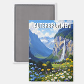 Lauterbrunnen Switzerland Travel Magnet (Vorderseite/Rückseite)