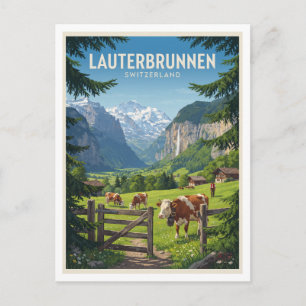 Lauterbrunnen-Tal, Berner Oberland Schweiz Postkarte