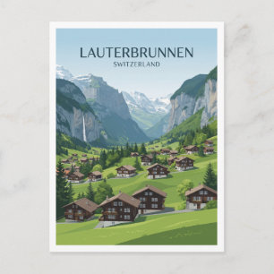 Lauterbrunnen Tal Schweiz Reise Geschenk Postkarte