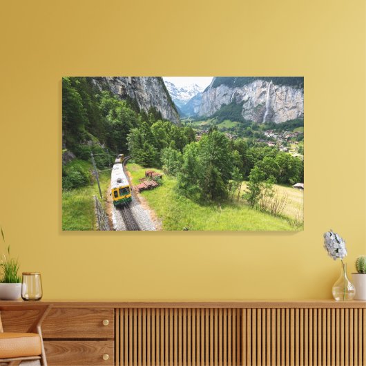 Lauterbrunnen Tal, Schweiz - ummantelte Canvas Leinwanddruck (Insitu (Wohnzimmer))