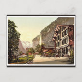 Lauterbrunnen-Tal, Straßenansicht mit Staubbach W Postkarte (Vorderseite)