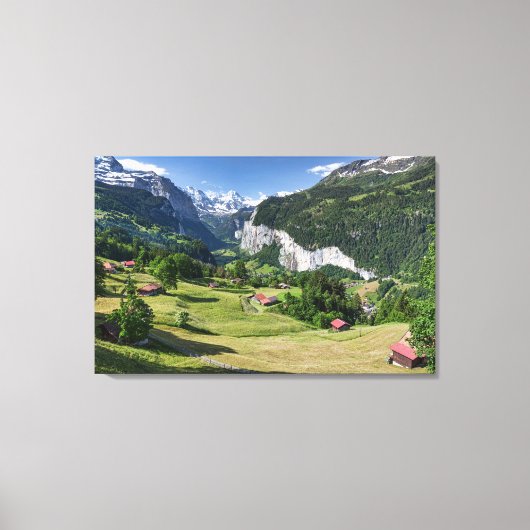 Lauterbrunnen Valley, Schweiz - ummantelte Canvas Leinwanddruck (Vorderseite)