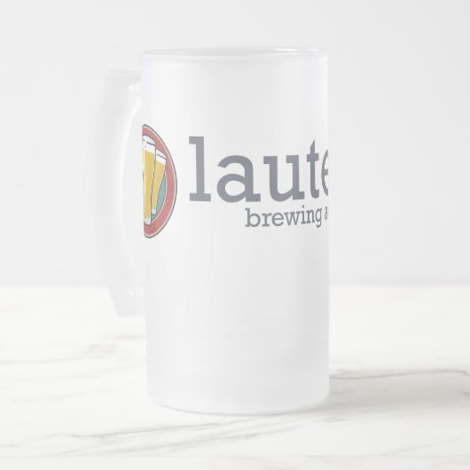 Lautering Glas Stein Mattglas Bierglas (Vorderseite Links)