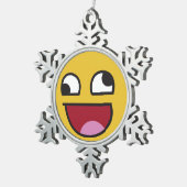 lautes emoji heraus lachen schneeflocken Zinn-Ornament (Rechts)