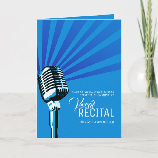 Lautmusikalische Erwägung Abend blaues Mikrofon Programm (Vorderseite)