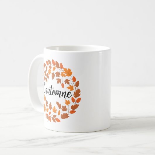 L'automne, Autumn French Illustration, Fall Season Kaffeetasse (Vorderseite Links)