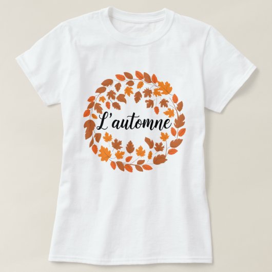 L'automne, Autumn French Illustration, Fall Season T-Shirt (Design vorne)