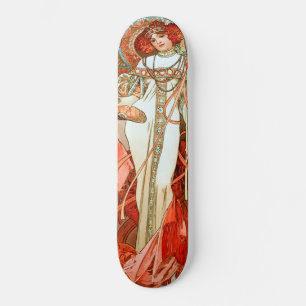 L'Automne von Alphonse Mucha Skateboard