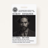 Lautsprecher Author Event Logo QR Code Foto ID Ausweis (Vorderseite)