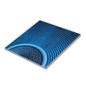 Lautsprecher mit blauer Musik und Schallwellen Fliese (Seite)