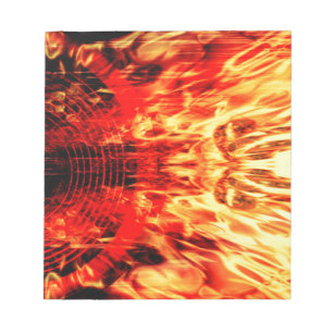 Lautsprecher mit Flammen Notizblock