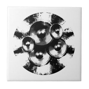 Lautsprecher mit Schwarzweiß-Musik Fliese