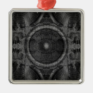 Lautsprecher mit Schwarzweiß-Musik Ornament Aus Metall