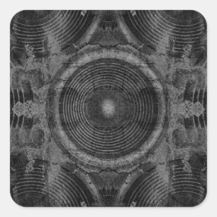 Lautsprecher mit Schwarzweiß-Musik Quadratischer Aufkleber