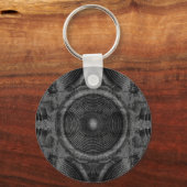 Lautsprecher mit Schwarzweiß-Musik Schlüsselanhänger (Vorderseite)