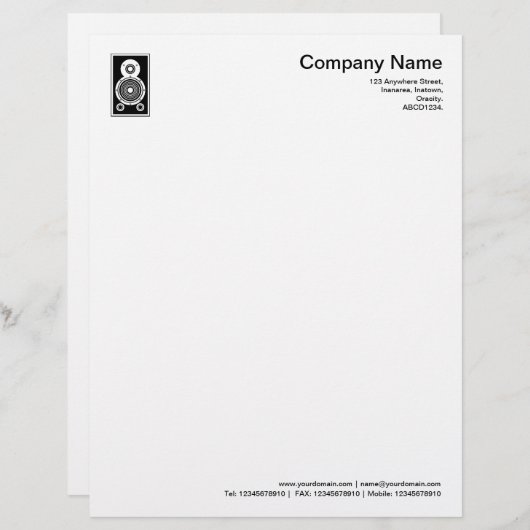 Lautsprecher - Schwarz Briefkopf (Vorne/Hinten)