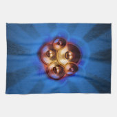 Lautsprecher und blauer Sonnenbrand Geschirrtuch (Horizontal)
