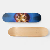 Lautsprecher und blauer Sonnenbrand Skateboard (Horizontal)