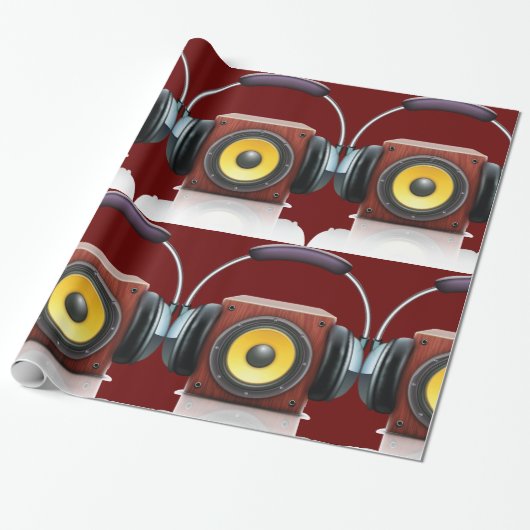 Lautsprecher und Kopfhörer Geschenkpapier (Ungerollt)