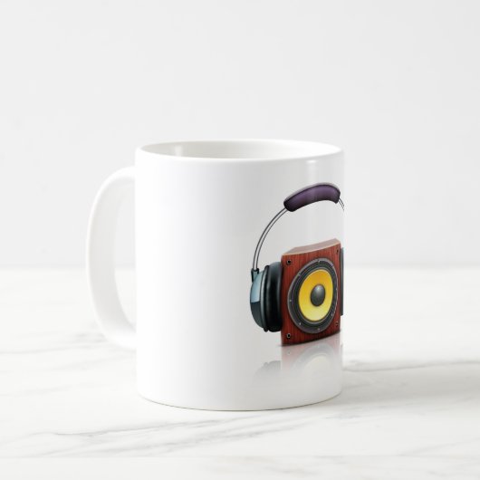 Lautsprecher und Kopfhörer Kaffeetasse (Vorderseite Links)