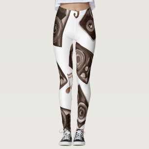 Lautsprecher von Aquarellmusik Sepia Muster Leggings