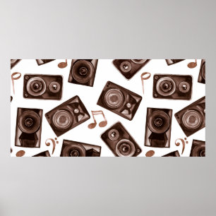 Lautsprecher zur Darstellung von Aquarellfarben mi Poster