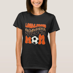 Lautstarke stolze Fußballmutter Orange Team Leopar T-Shirt