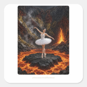 Lava Ballerina Unvorstellbare Muse Quadratischer Aufkleber