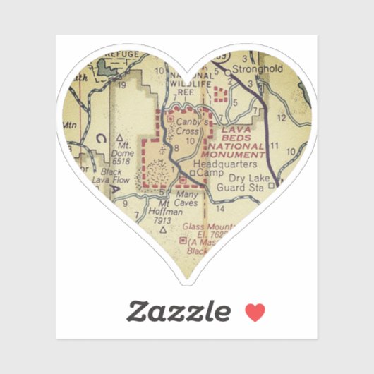 Lava Beds National Monument Map Aufkleber (Blatt)