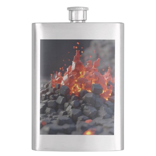 Lava Blocks Flachmann (Vorderseite)