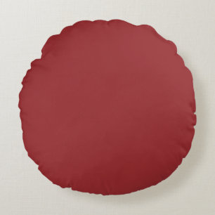 Lava Falls Red Solid Color Print, Burgundy Rundes Kissen