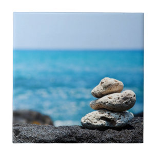 Lava-Felsen-korallenroter Hawaii-Ozean-tropischer Fliese