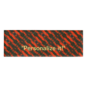 Lava, Feuer, rotes, blaues und schwarzes Spiegelbi Namenschild