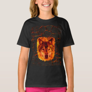 Lava-Feuer-Wolf T-Shirt