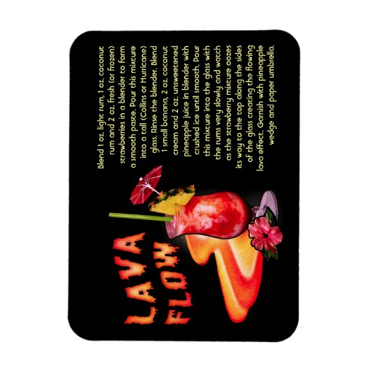 Lava Flow Rezept Magnet (Vertikal)