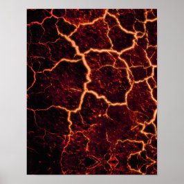 Lava gebrochenes Hintergrundfeuer Poster