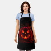 Lava-Glow-Kürbis-Halloween-Schürze Schürze (Getragen)