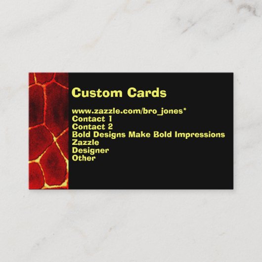 Lava-Glühen Visitenkarte (Vorderseite)