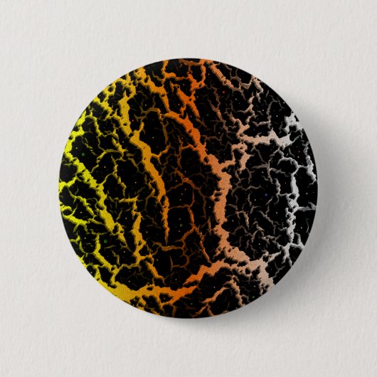 Lava im gebrochenen Raum - Gelb/orange/weiß Button (Vorderseite)
