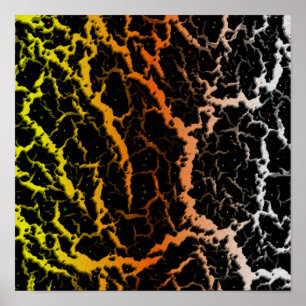Lava im gebrochenen Raum - Gelb/orange/weiß Poster