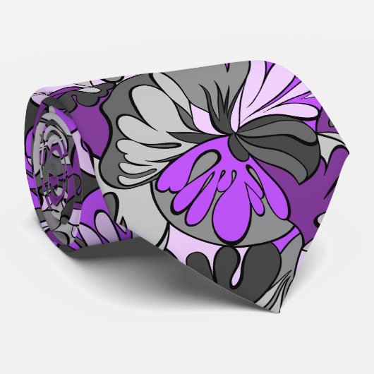 Lava Lamp Floral Retro zweiseitig Krawatte (Gerollt)