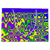 [Lava Lamp] Op-Art Wirbel & Dots Lila Blue Green Große Geschenktüte (Rückseite)