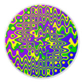 [Lava Lamp] Op-Art Wirbel & Dots Lila Blue Green Keramikknauf (Vorderseite)